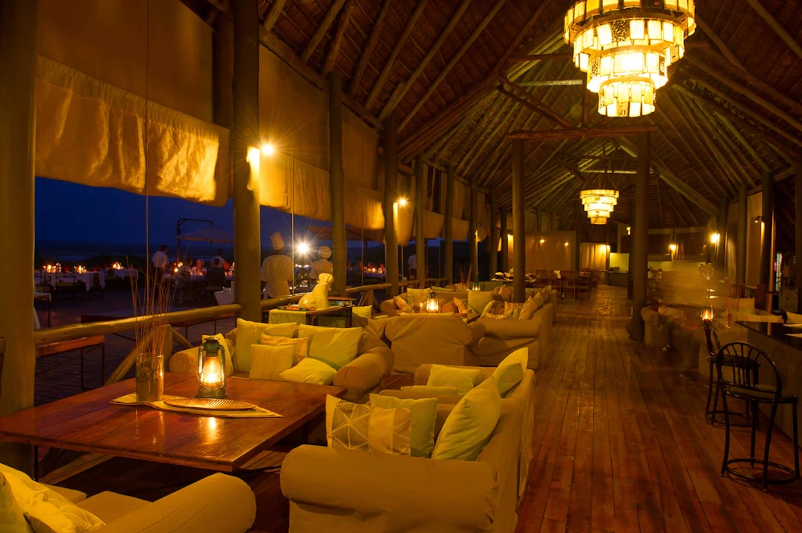 Main lodge dining room at Burunge Tented Lodge