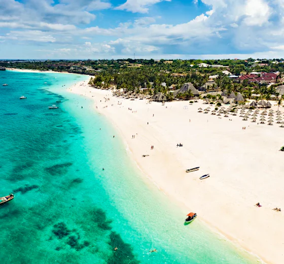 The white sands and turquoise water of Kendwa Beach, Zanzibar