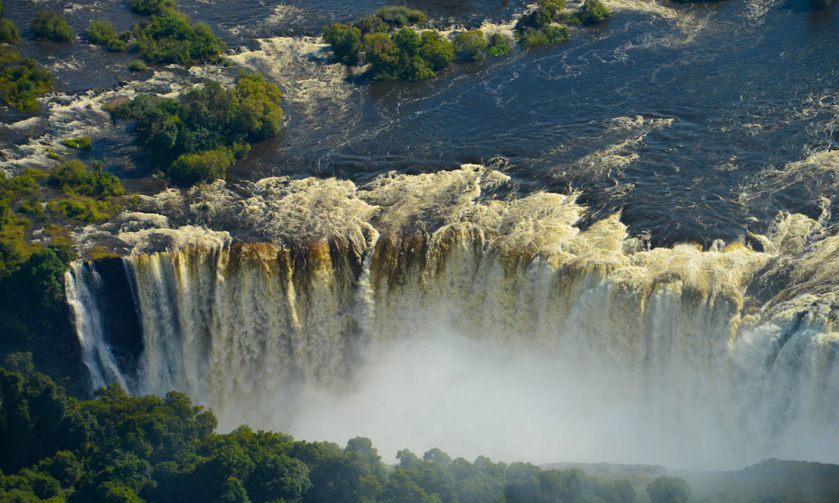 The Zambezi landscape near Victoria Falls at sunset