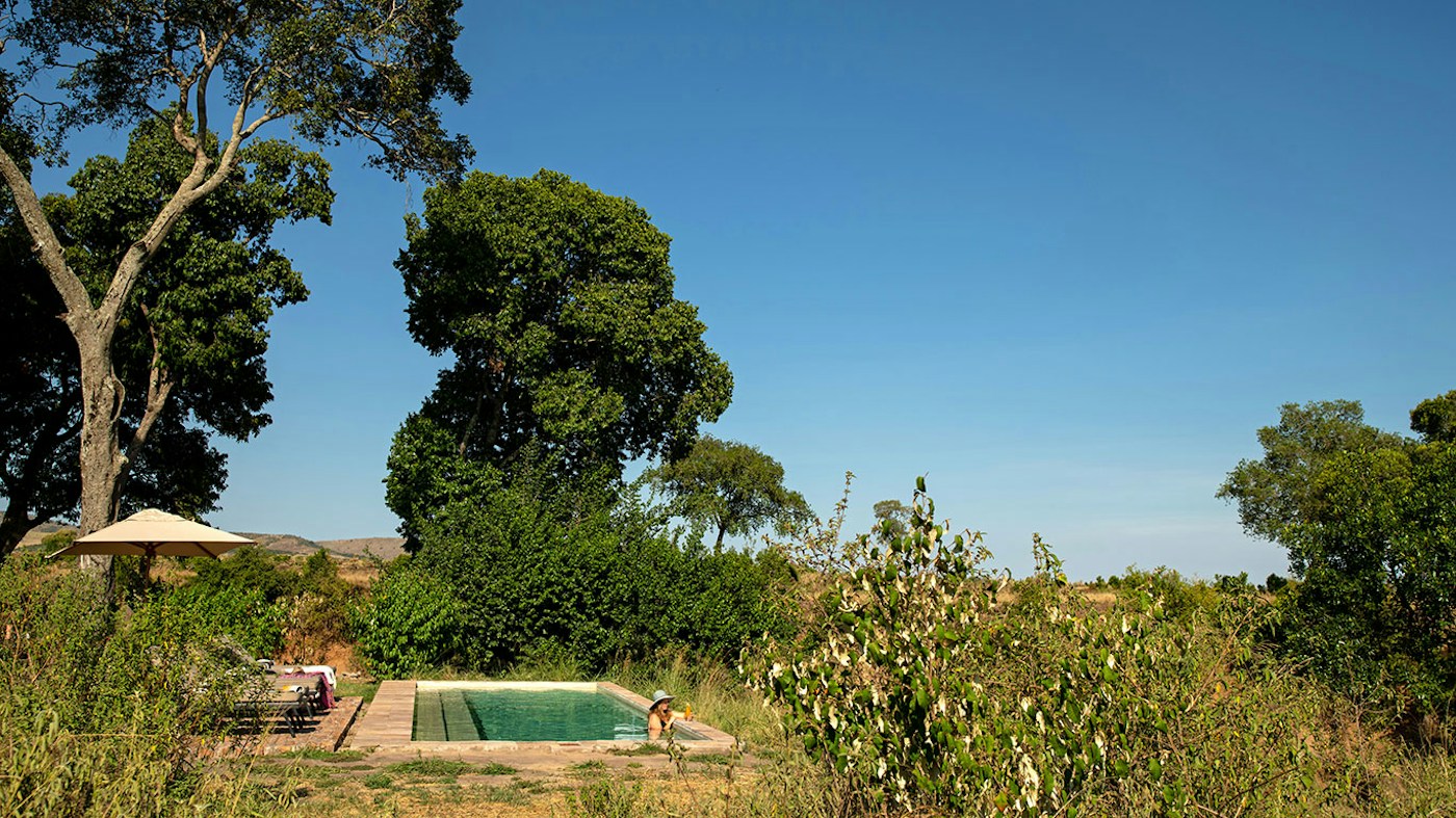 Swimming pool in the camp grounds at Sand River Mara