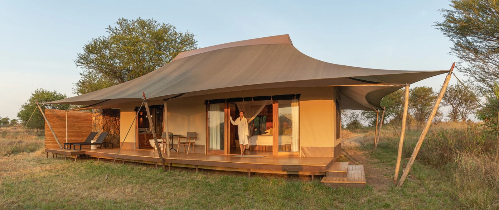 Guest tent exterior at Sayari Camp