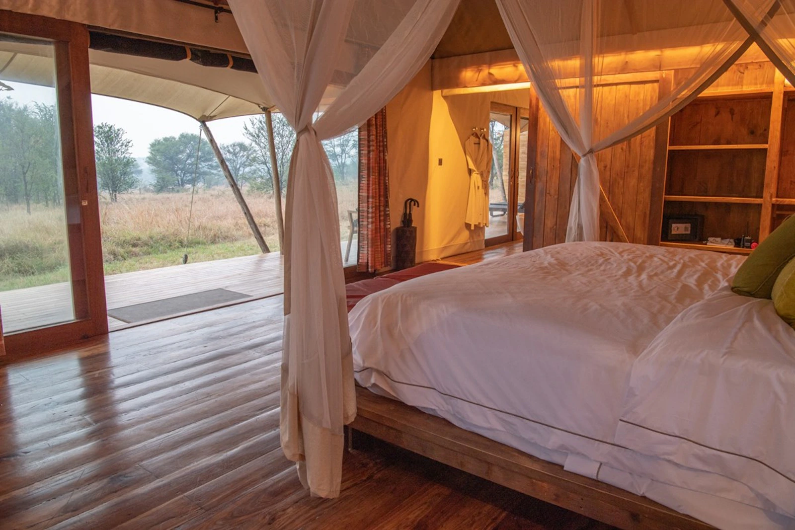 Tented bedroom at Sayari Camp