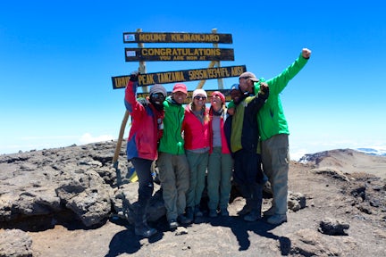 People on summit of Kilimanjaro, Tanzania