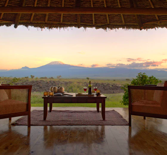 Elephants and open plains in Amboseli, Kenya