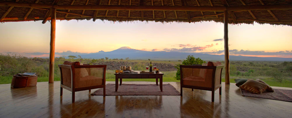 The landscape around Amboseli National Park, Kenya